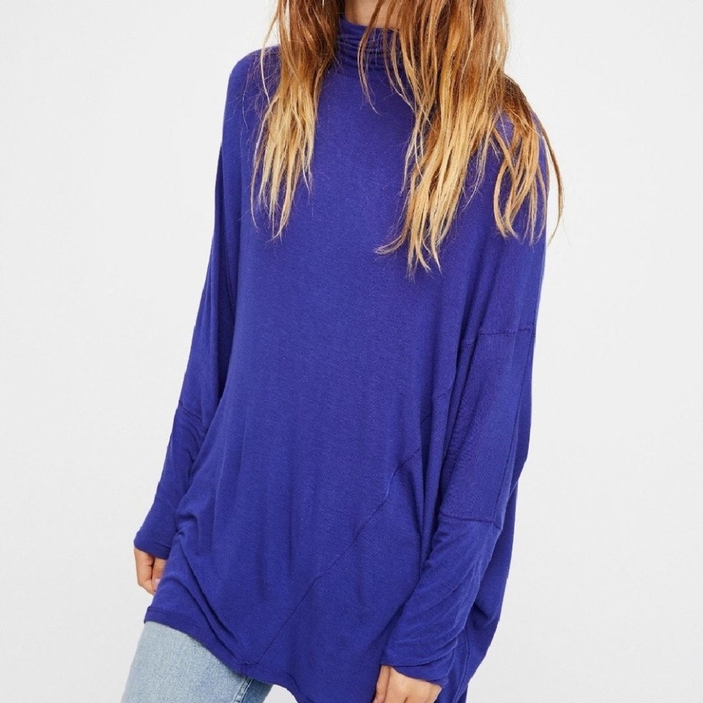 Free People Terry Dolman Oversize Turtleneck Tunic